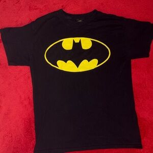 Licensed DC COMICS Batman Black Tee with Yellow Emblem